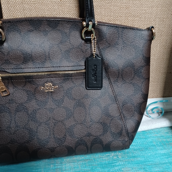 New Coach Prairie Satchel In Signature Canvas Brown/Black Style B2157- F79998 - Picture 4 of 16